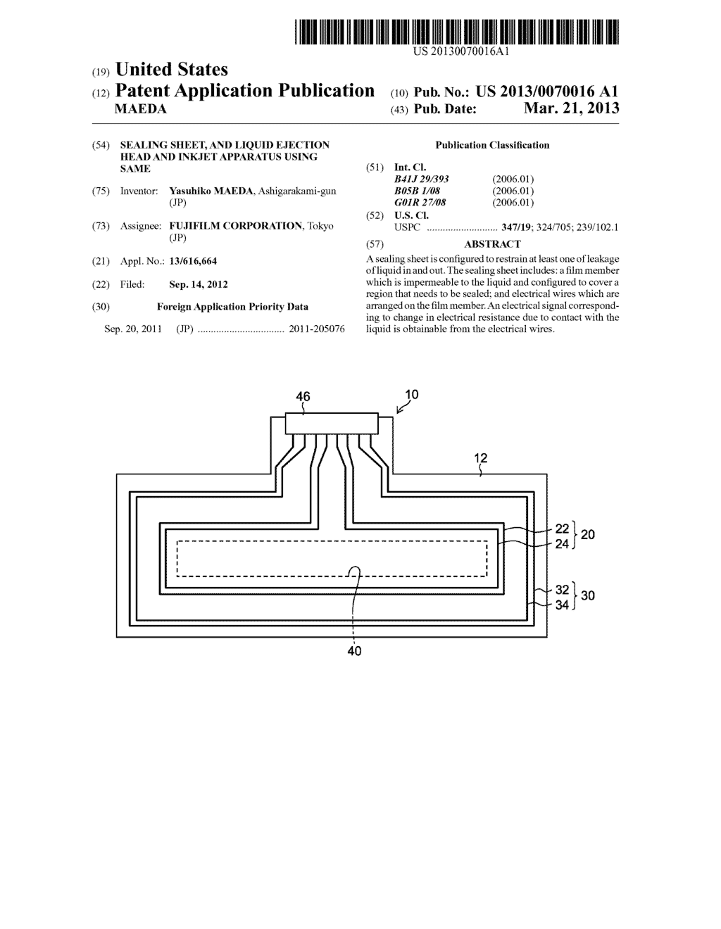 SEALING SHEET, AND LIQUID EJECTION HEAD AND INKJET APPARATUS USING SAME - diagram, schematic, and image 01