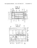 LIQUID CRYSTAL DISPLAY DEVICE HAVING RECTANGULAR-SHAPED PIXEL ELECTRODES     OVERLAPPING WITH COMB-SHAPED COUNTER ELECTRODES IN PLAN VIEW diagram and image