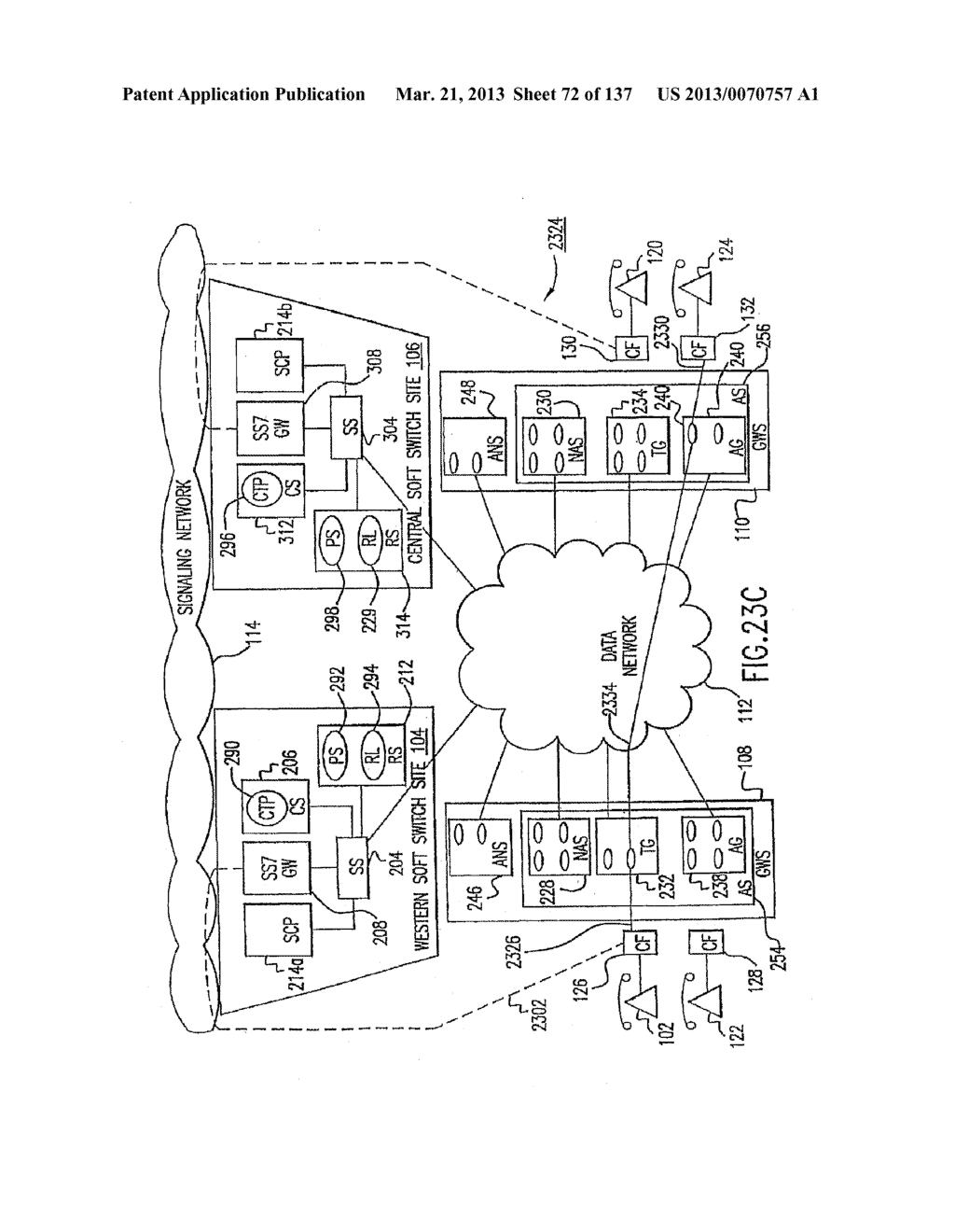 VOICE OVER DATA TELECOMMUNICATIONS NETWORK ARCHITECTURE - diagram, schematic, and image 73