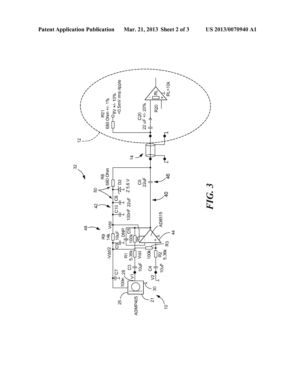 CIRCUIT AND APPARATUS FOR CONNECTING A MEMS MICROPHONE WITH A SINGLE LINE - diagram, schematic, and image 03
