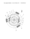 WIND TURBINE WITH A CENTRIFUGAL FORCE DRIVEN ADJUSTABLE PITCH ANGLE AND     CABLES RETAINING BLADES IN A HUB diagram and image