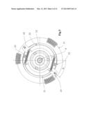 WIND TURBINE WITH A CENTRIFUGAL FORCE DRIVEN ADJUSTABLE PITCH ANGLE AND     CABLES RETAINING BLADES IN A HUB diagram and image