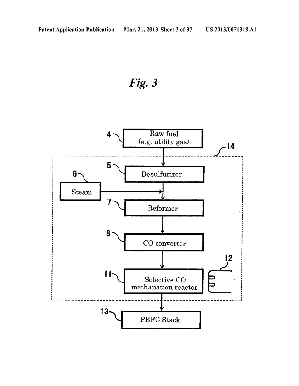 FUEL REFORMER, SELECTIVE CO METHANATION METHOD, SELECTIVE CO METHANATION     CATALYST, AND PROCESS FOR PRODUCING THE SAME - diagram, schematic, and image 04