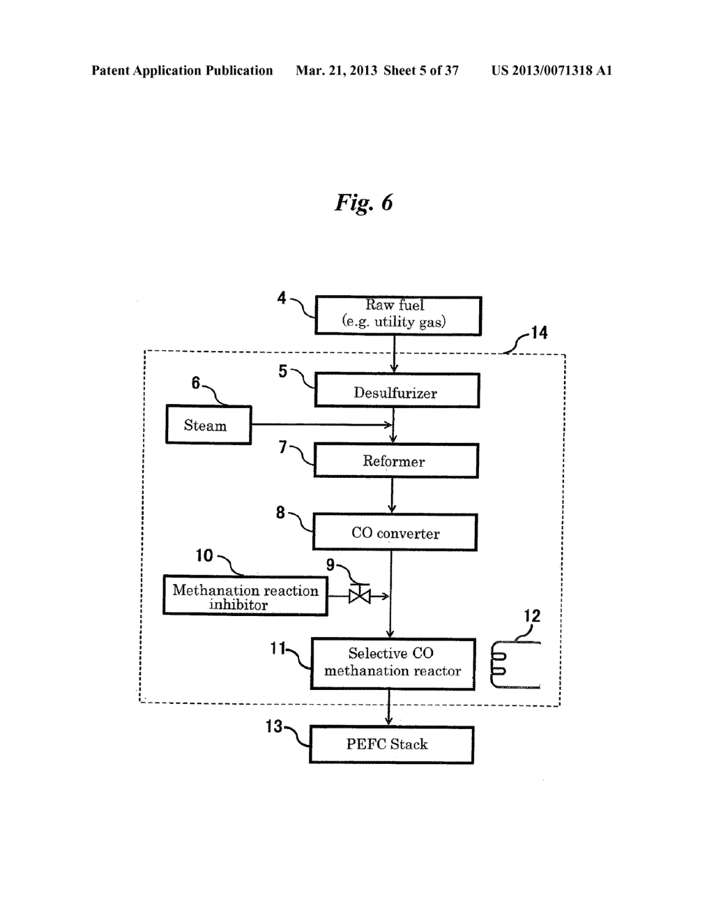 FUEL REFORMER, SELECTIVE CO METHANATION METHOD, SELECTIVE CO METHANATION     CATALYST, AND PROCESS FOR PRODUCING THE SAME - diagram, schematic, and image 06