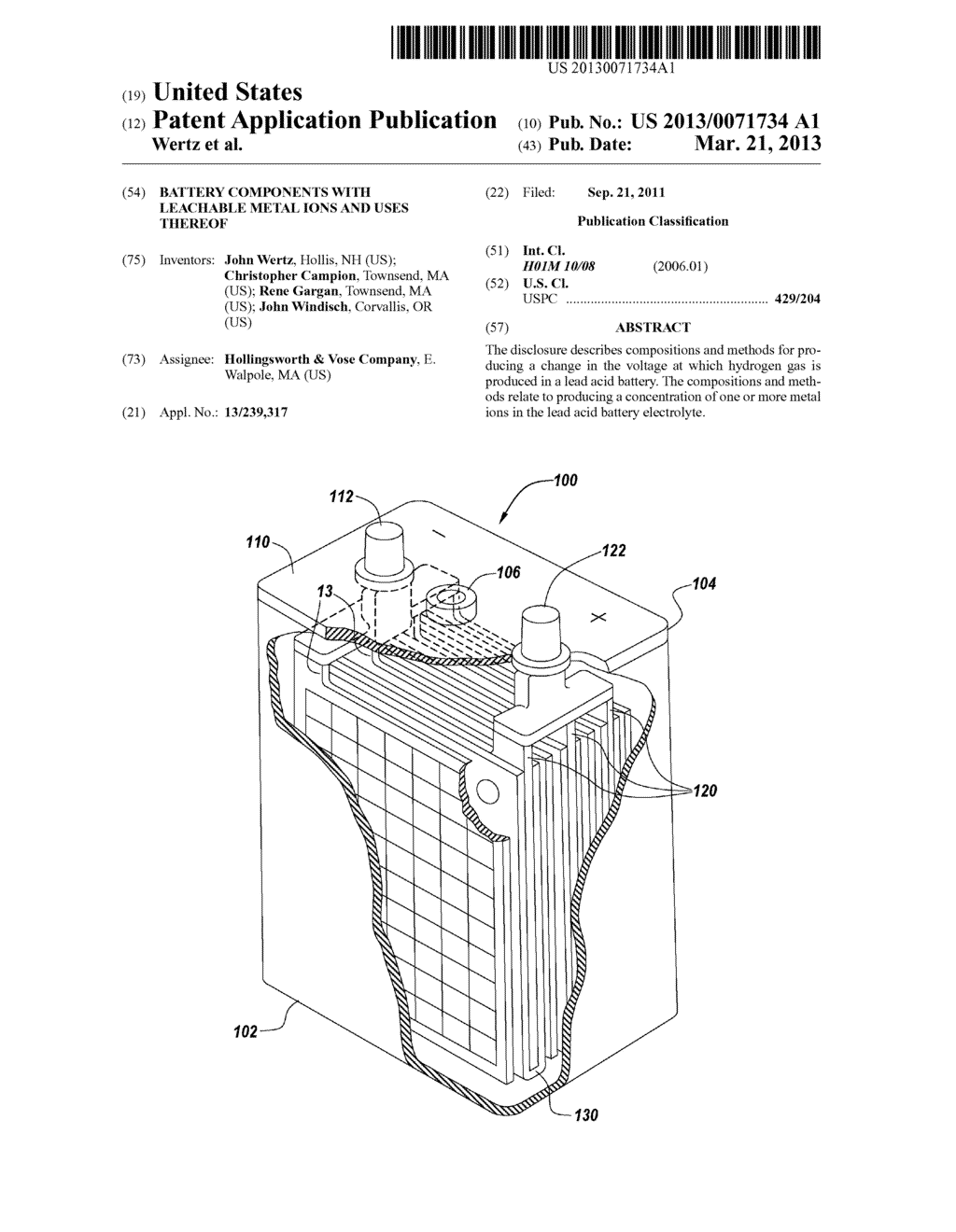 BATTERY COMPONENTS WITH LEACHABLE METAL IONS AND USES THEREOF - diagram, schematic, and image 01