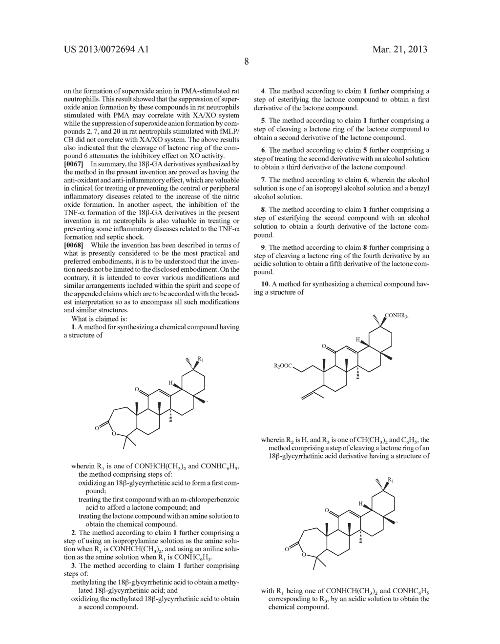 18 -GLYCYRRHETINIC ACID DERIVATIVES AND SYNTHETIC METHOD THEREOF - diagram, schematic, and image 17