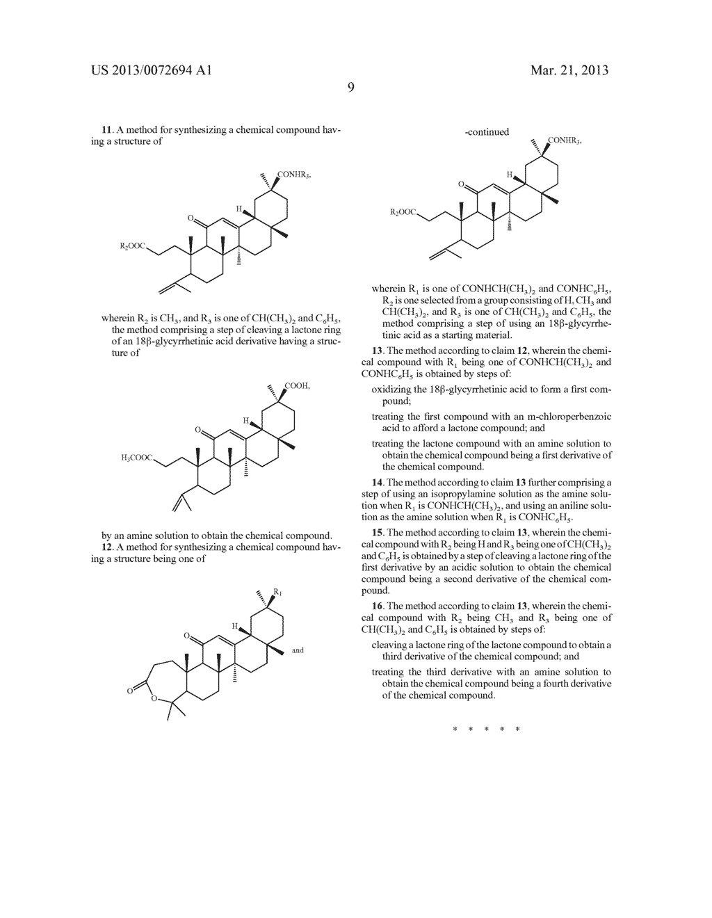 18 -GLYCYRRHETINIC ACID DERIVATIVES AND SYNTHETIC METHOD THEREOF - diagram, schematic, and image 18