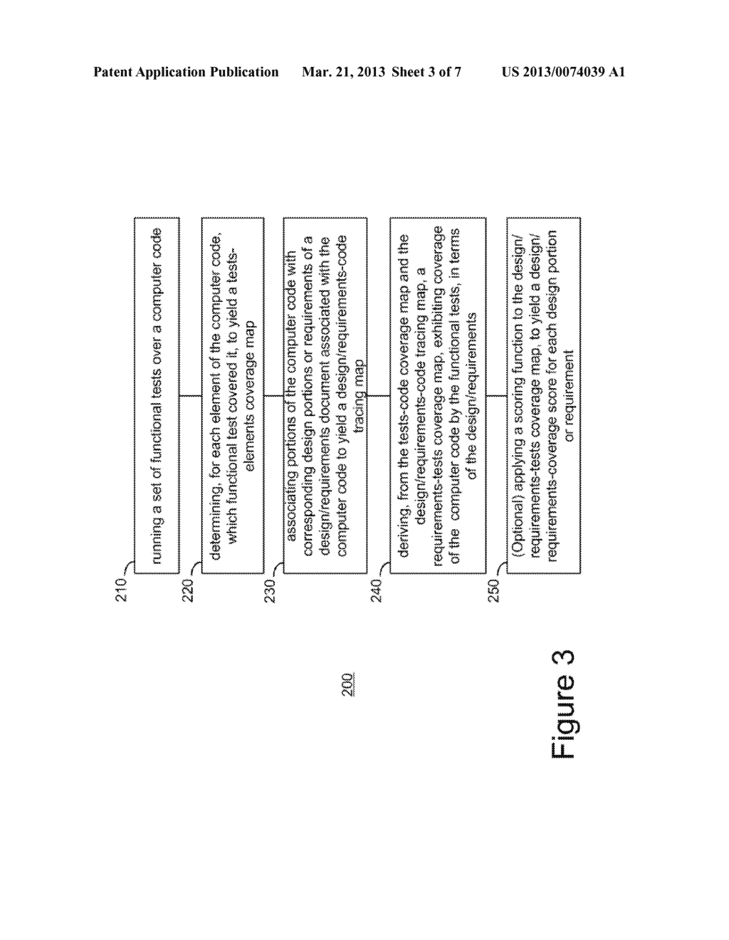 DETERMINING FUNCTIONAL DESIGN/REQUIREMENTS COVERAGE OF A COMPUTER CODE - diagram, schematic, and image 04