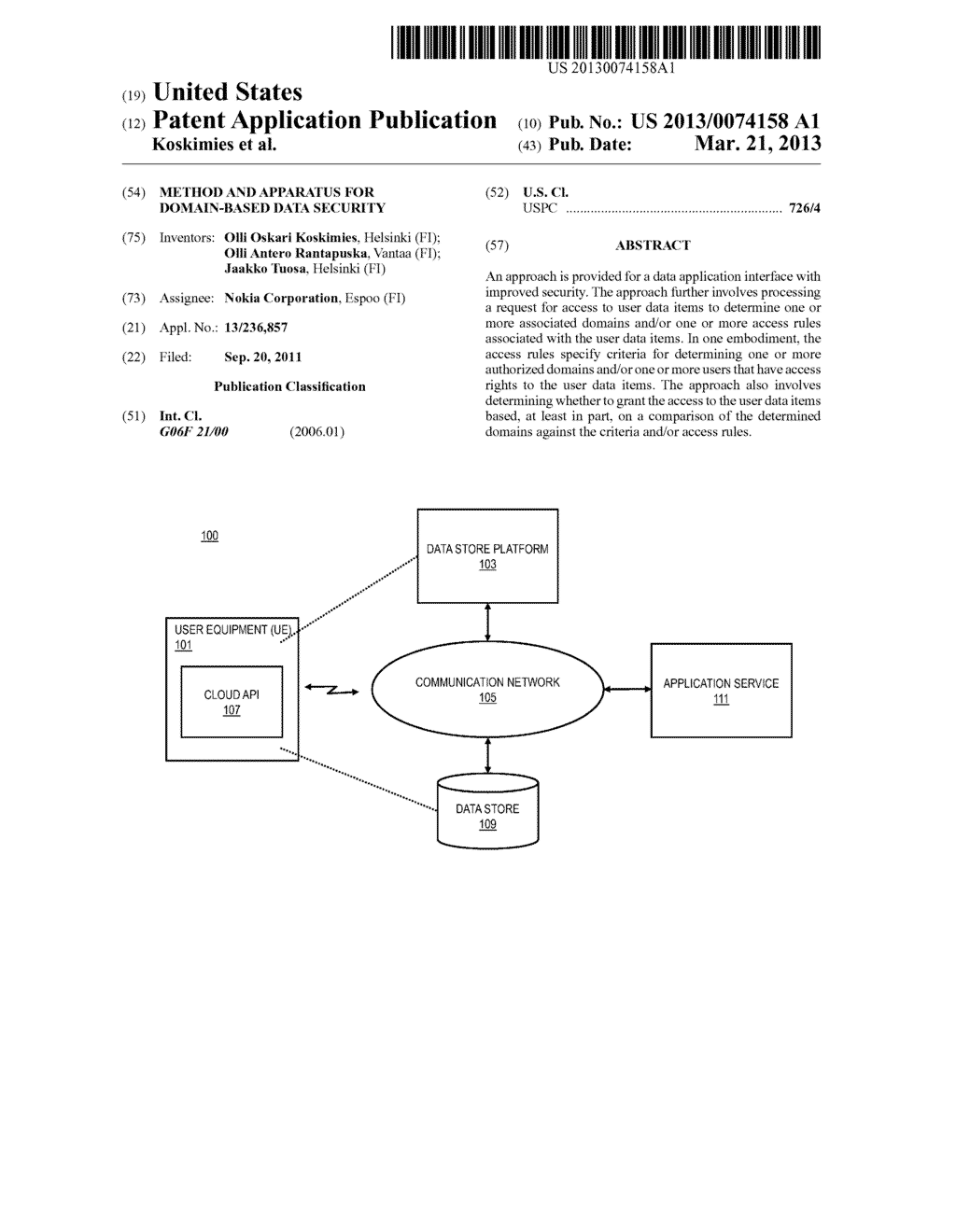 METHOD AND APPARATUS FOR DOMAIN-BASED DATA SECURITY - diagram, schematic, and image 01