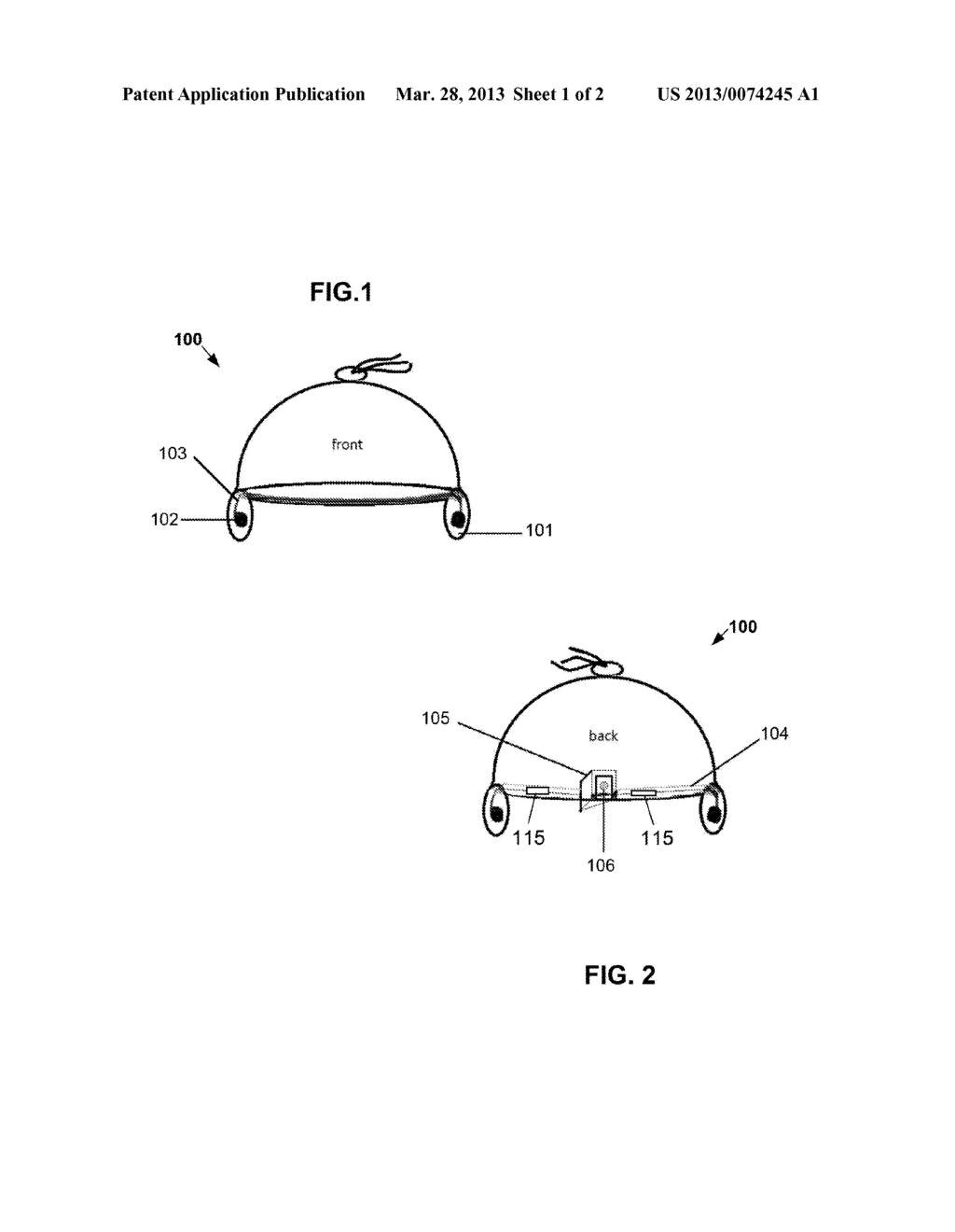 MUSICAL BABY HAT WITH PORTABLE DIGITAL AUDIO PLAYER - diagram, schematic, and image 02