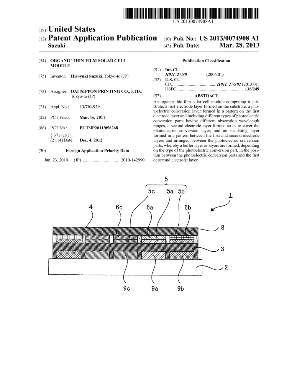 ORGANIC THIN-FILM SOLAR CELL MODULE - diagram, schematic, and image 01