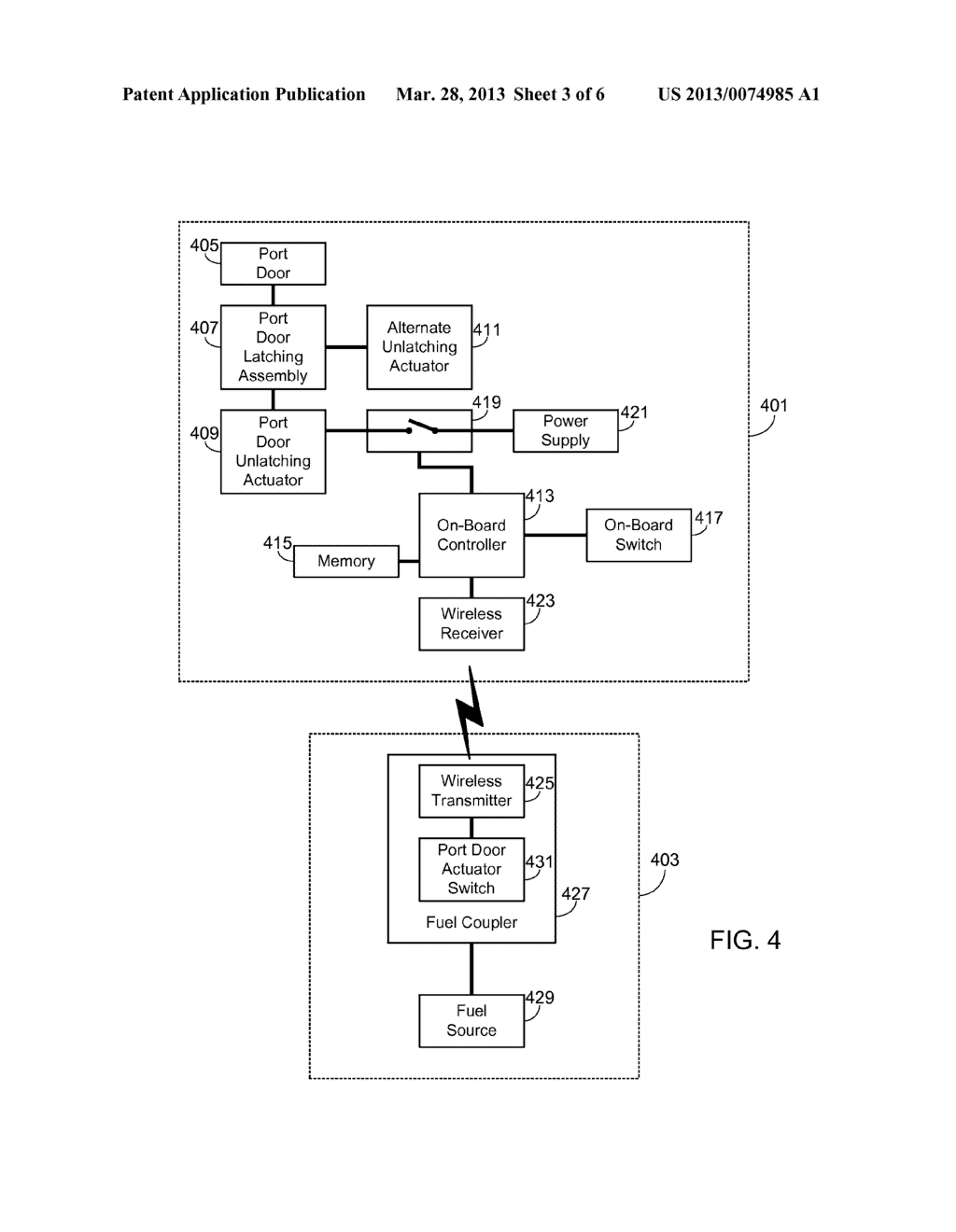 Vehicle Port Door with Wirelessly Actuated Unlatching Assembly - diagram, schematic, and image 04