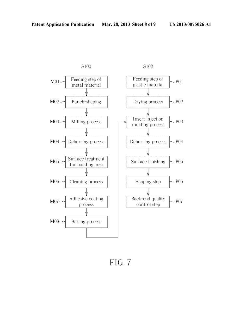 METHOD FOR BONDING PLASTIC MOLD MEMBER ONTO METAL HOUSING - diagram, schematic, and image 09