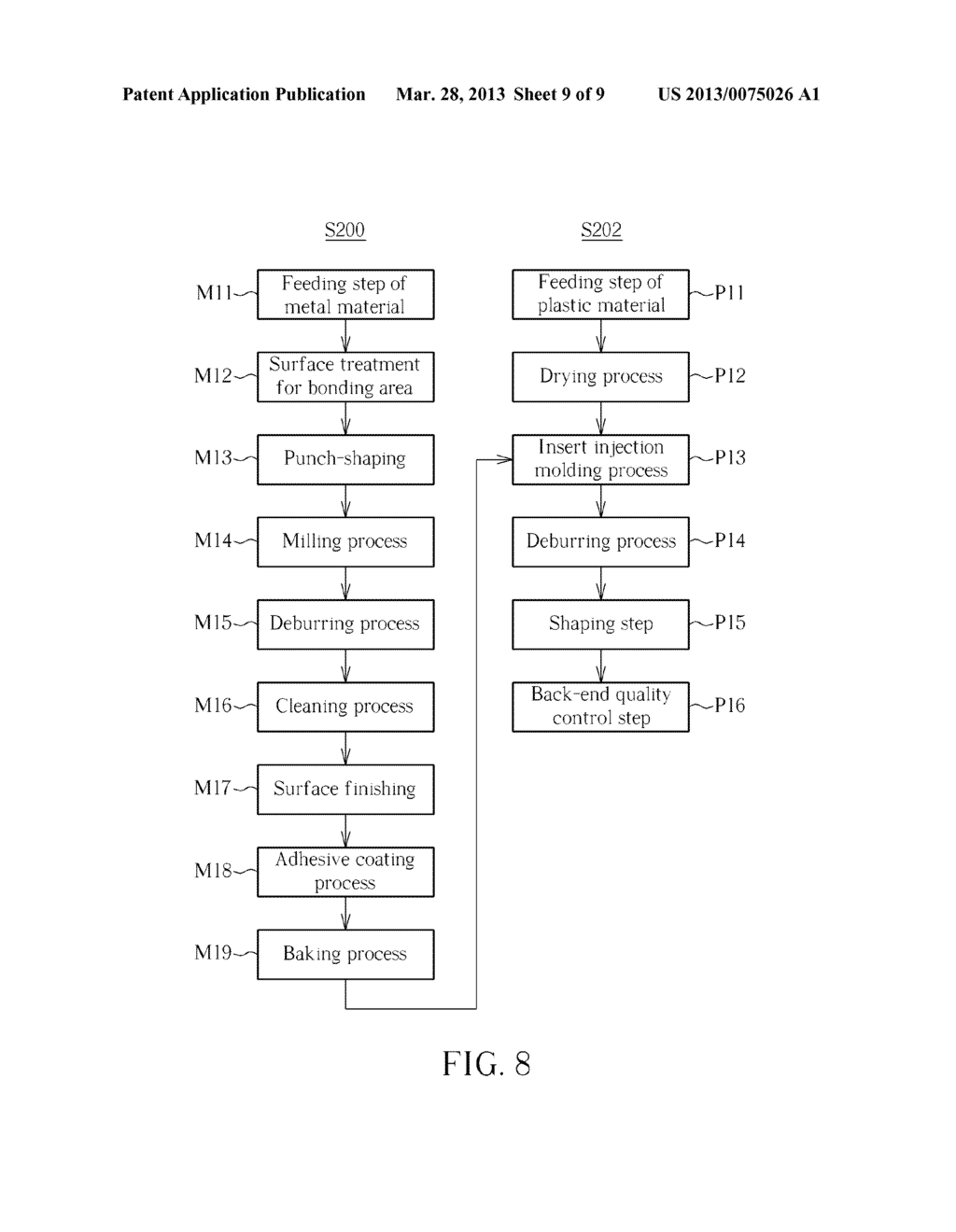 METHOD FOR BONDING PLASTIC MOLD MEMBER ONTO METAL HOUSING - diagram, schematic, and image 10