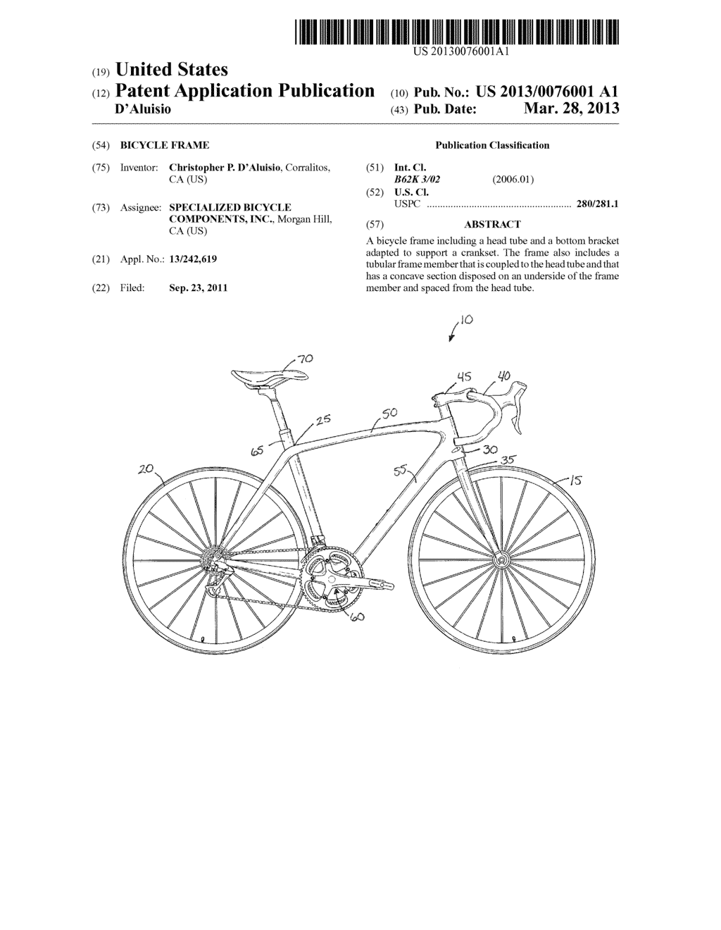 BICYCLE FRAME - diagram, schematic, and image 01