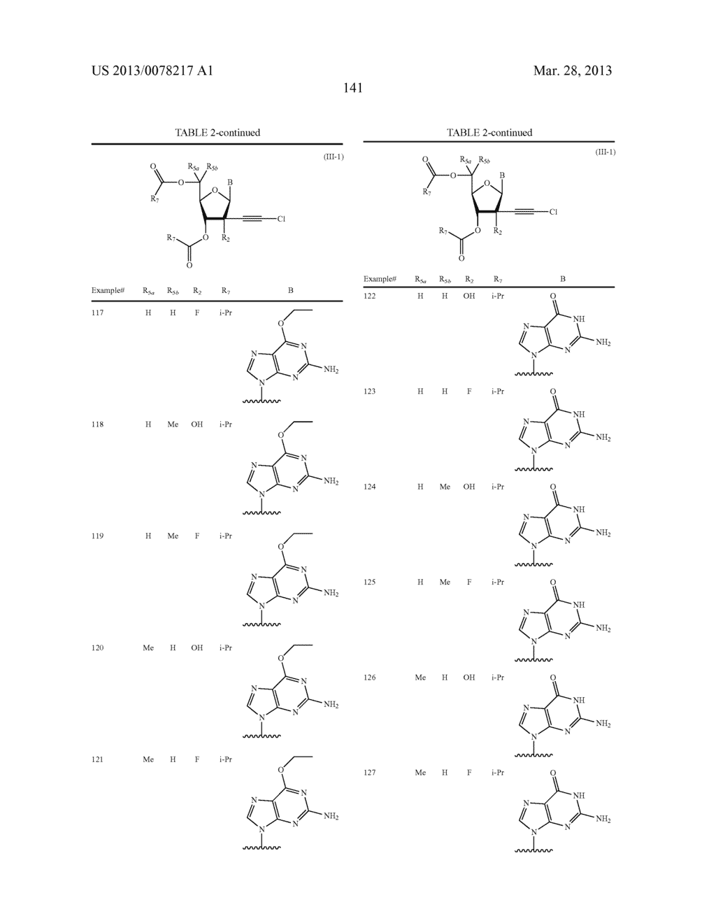 2'-CHLOROACETYLENYL SUBSTITUTED NUCLEOSIDE DERIVATIVES - diagram, schematic, and image 142