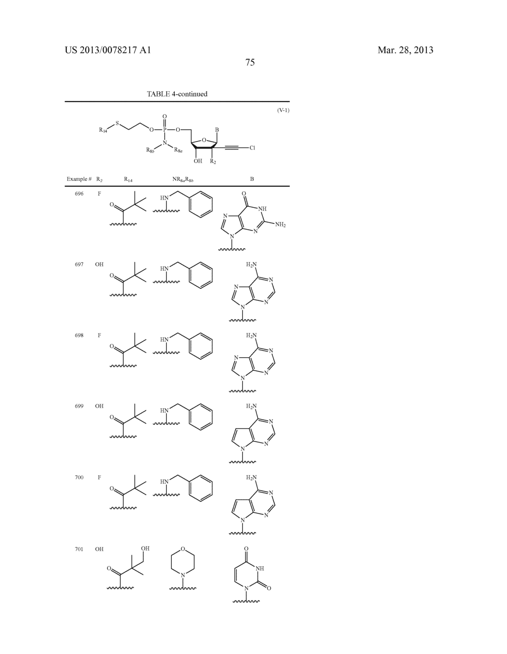 2'-CHLOROACETYLENYL SUBSTITUTED NUCLEOSIDE DERIVATIVES - diagram, schematic, and image 76