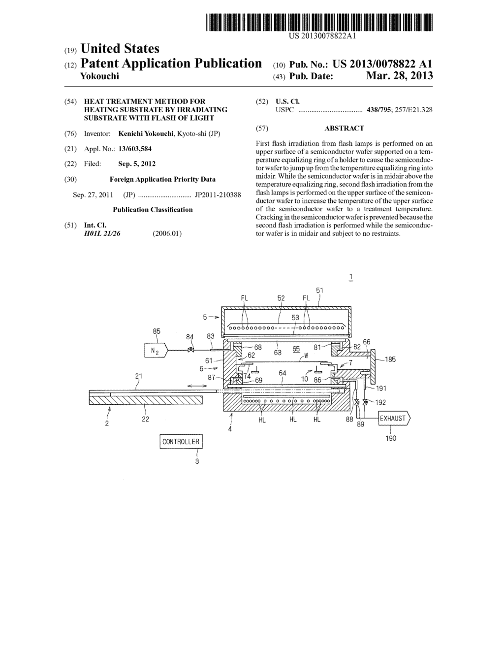 HEAT TREATMENT METHOD FOR HEATING SUBSTRATE BY IRRADIATING SUBSTRATE WITH     FLASH OF LIGHT - diagram, schematic, and image 01