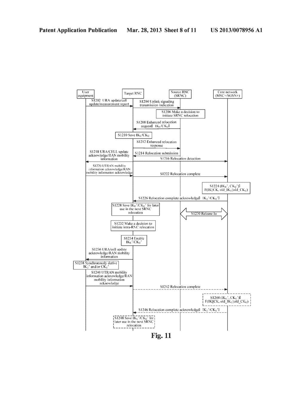 METHOD FOR UPDATING AND GENERATING AIR INTERFACE KEY AND RADIO ACCESS     SYSTEM - diagram, schematic, and image 09