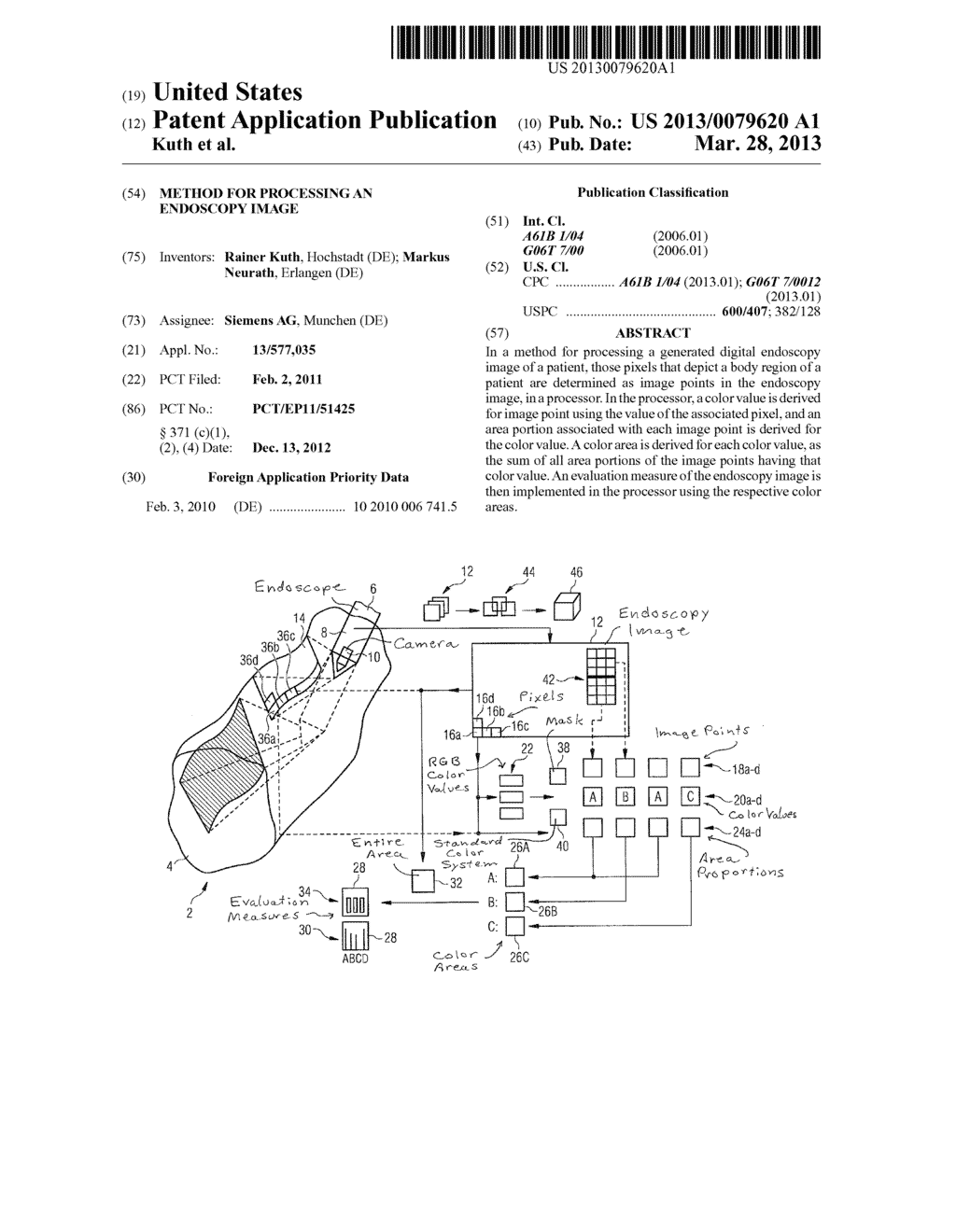 METHOD FOR PROCESSING AN ENDOSCOPY IMAGE - diagram, schematic, and image 01