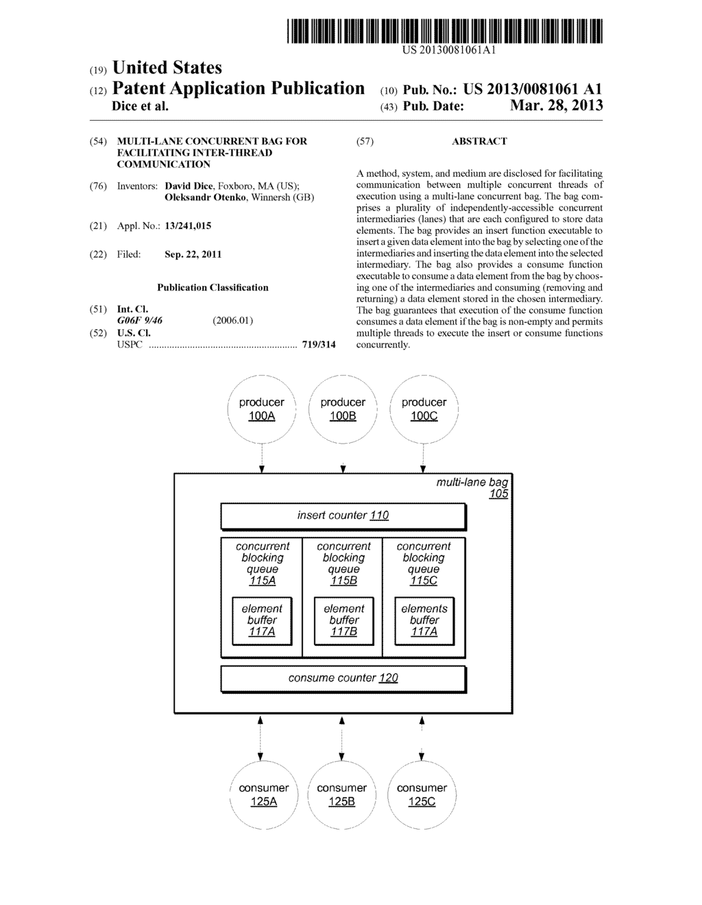 Multi-Lane Concurrent Bag for Facilitating Inter-Thread Communication - diagram, schematic, and image 01