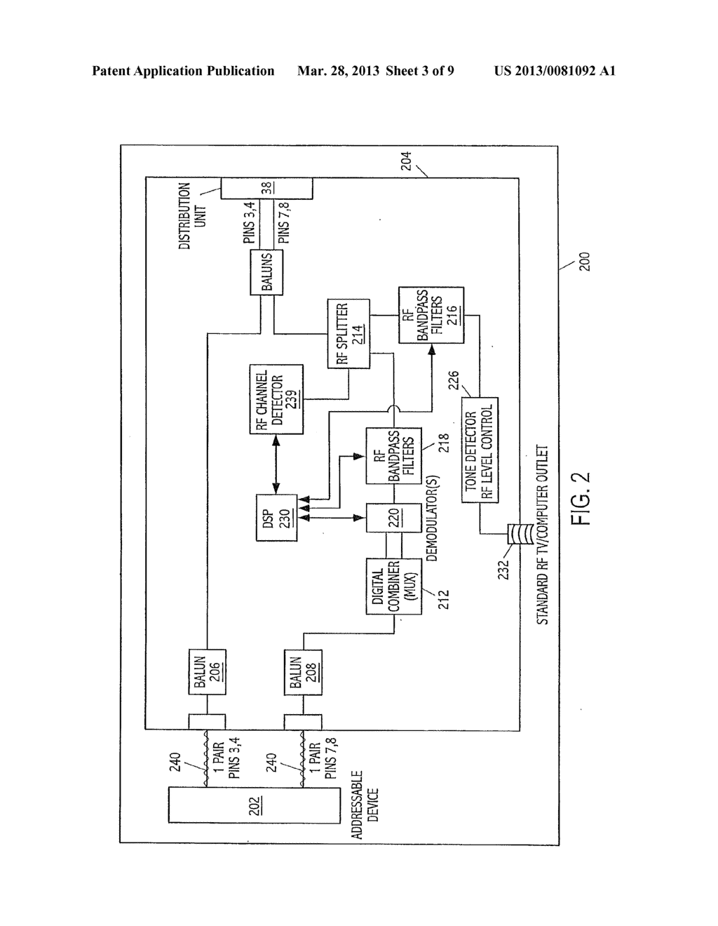 INTELLIGENT DEVICE SYSTEM AND METHOD FOR DISTRIBUTION OF DIGITAL SIGNALS     ON A WIDEBAND SIGNAL DISTRIBUTION SYSTEM - diagram, schematic, and image 04