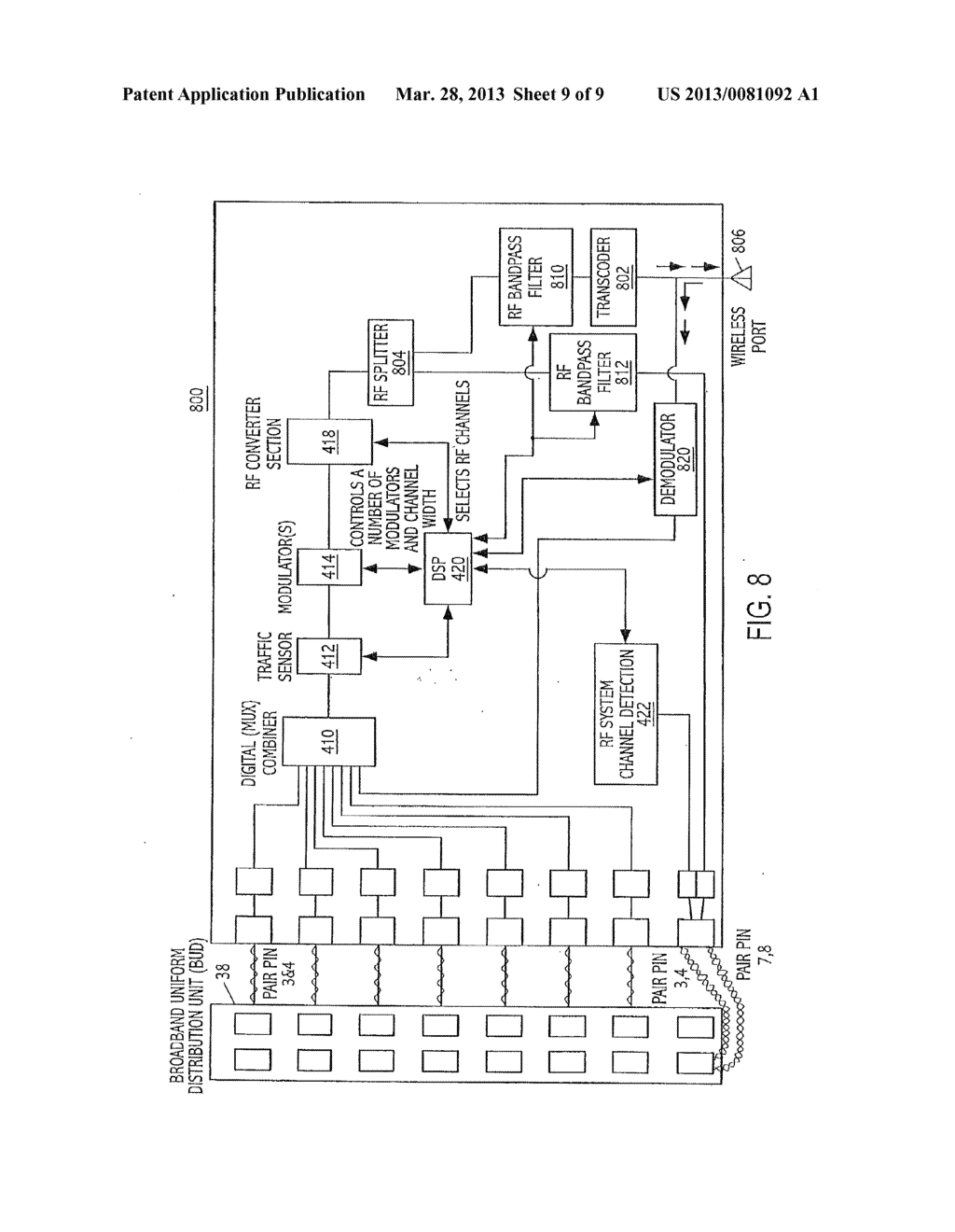 INTELLIGENT DEVICE SYSTEM AND METHOD FOR DISTRIBUTION OF DIGITAL SIGNALS     ON A WIDEBAND SIGNAL DISTRIBUTION SYSTEM - diagram, schematic, and image 10