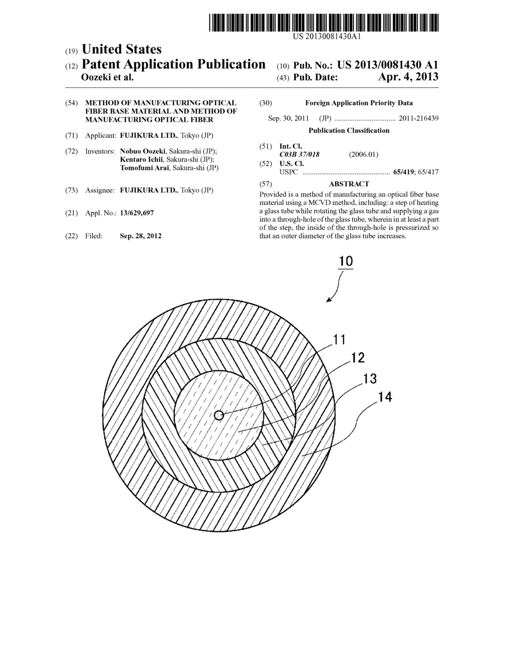 METHOD OF MANUFACTURING OPTICAL FIBER BASE MATERIAL AND METHOD OF     MANUFACTURING OPTICAL FIBER - diagram, schematic, and image 01