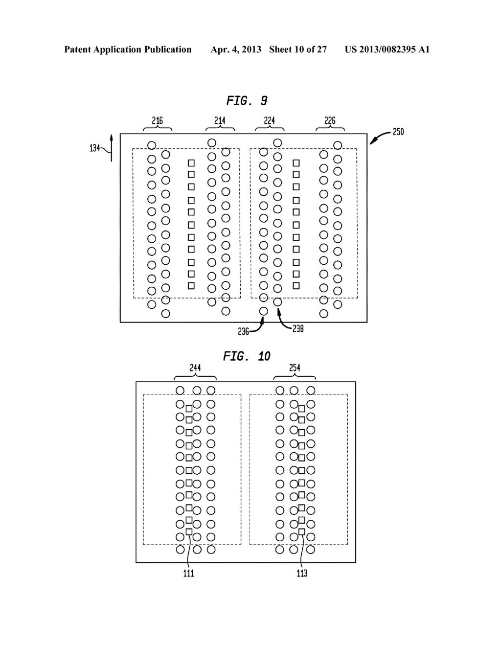 STUB MINIMIZATION USING DUPLICATE SETS OF SIGNAL TERMINALS IN ASSEMBLIES     WITHOUT WIREBONDS TO PACKAGE SUBSTRATE - diagram, schematic, and image 11