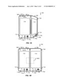 HANDHELD DUAL DISPLAY DEVICE HAVING FOLDOVER GROUND TABS diagram and image