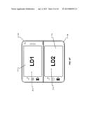 HANDHELD DUAL DISPLAY DEVICE HAVING FOLDOVER GROUND TABS diagram and image