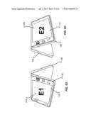 HANDHELD DUAL DISPLAY DEVICE HAVING FOLDOVER GROUND TABS diagram and image