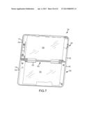 HANDHELD DUAL DISPLAY DEVICE HAVING FOLDOVER GROUND TABS diagram and image