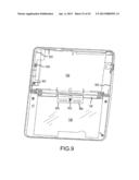 HANDHELD DUAL DISPLAY DEVICE HAVING FOLDOVER GROUND TABS diagram and image