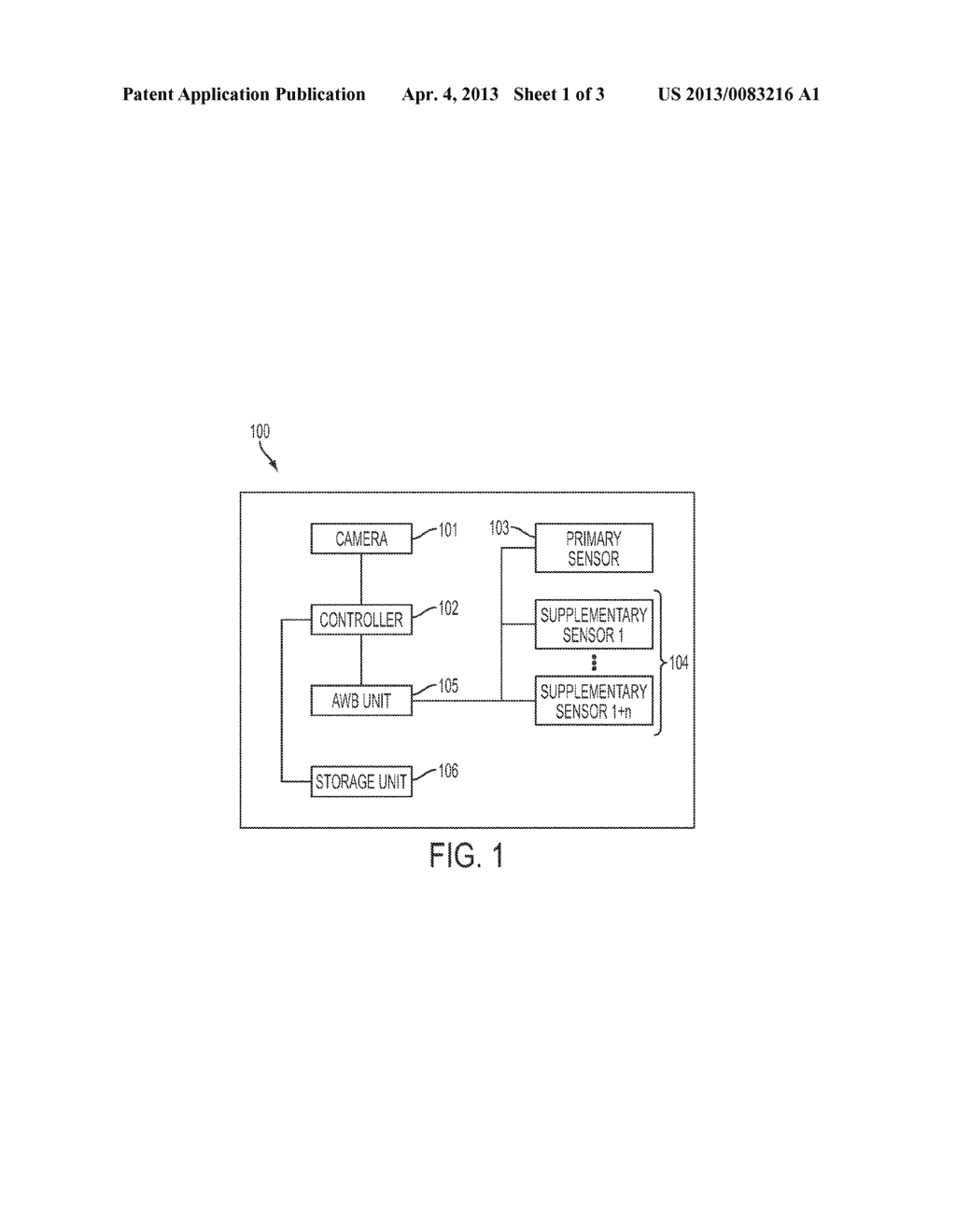 APPARATUS AND METHOD FOR AUTOMATIC WHITE BALANCE WITH SUPPLEMENTARY     SENSORS - diagram, schematic, and image 02