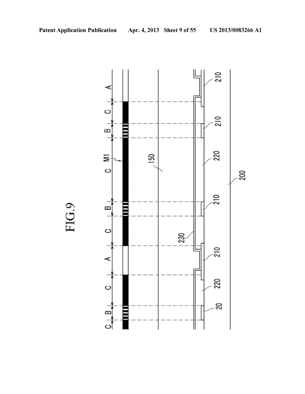 LIQUID CRYSTAL DISPLAY INCLUDING A SPACER ELEMENT AND METHOD FOR     FABRICATING THE SAME - diagram, schematic, and image 10