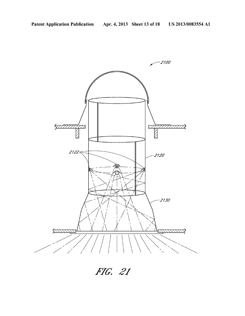 LIGHTING DEVICES AND METHODS FOR PROVIDING COLLIMATED DAYLIGHT AND     AUXILIARY LIGHT - diagram, schematic, and image 14