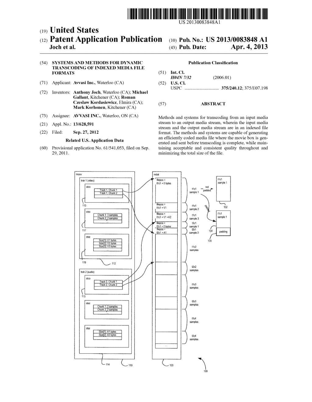 SYSTEMS AND METHODS FOR DYNAMIC TRANSCODING OF INDEXED MEDIA FILE FORMATS - diagram, schematic, and image 01