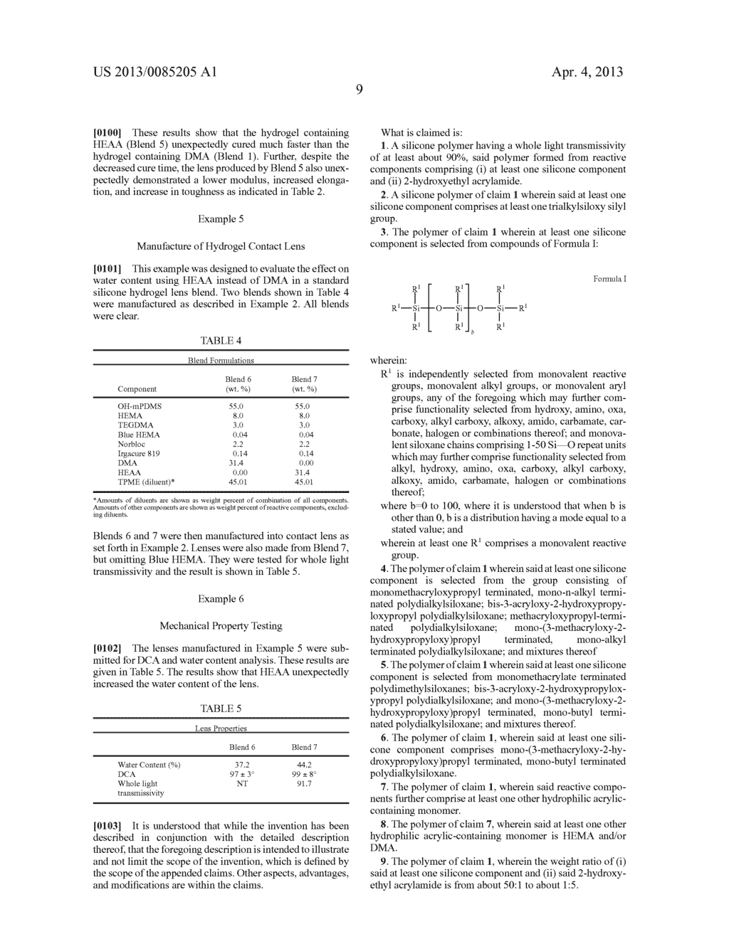 SILICONE HYDROGELS HAVING IMPROVED CURING SPEED AND OTHER PROPERTIES - diagram, schematic, and image 10