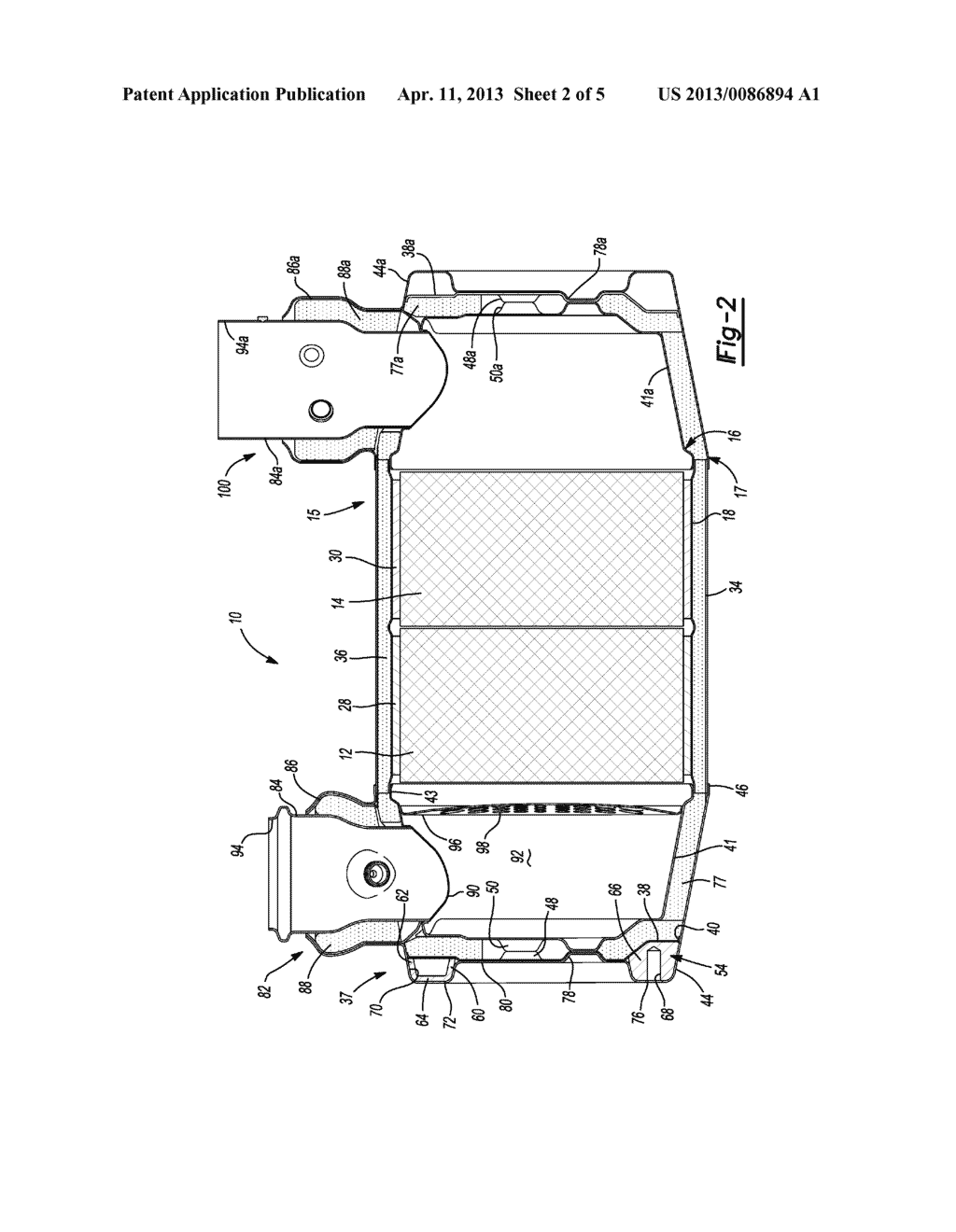 EXHAUST TREATMENT DEVICE WITH INTEGRAL MOUNT - diagram, schematic, and image 03