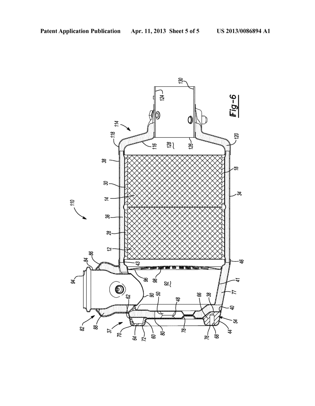 EXHAUST TREATMENT DEVICE WITH INTEGRAL MOUNT - diagram, schematic, and image 06