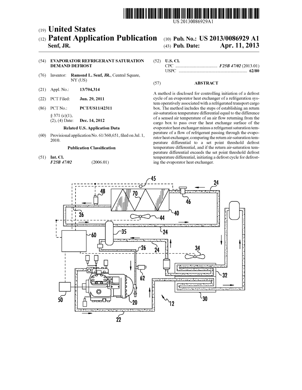 EVAPORATOR REFRIGERANT SATURATION DEMAND DEFROST - diagram, schematic, and image 01