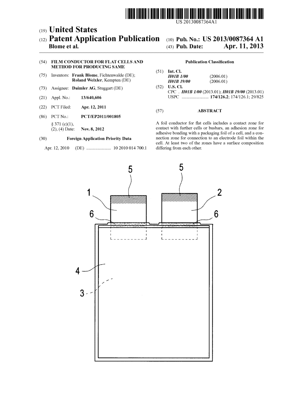 Film Conductor for Flat Cells and Method for Producing Same - diagram, schematic, and image 01