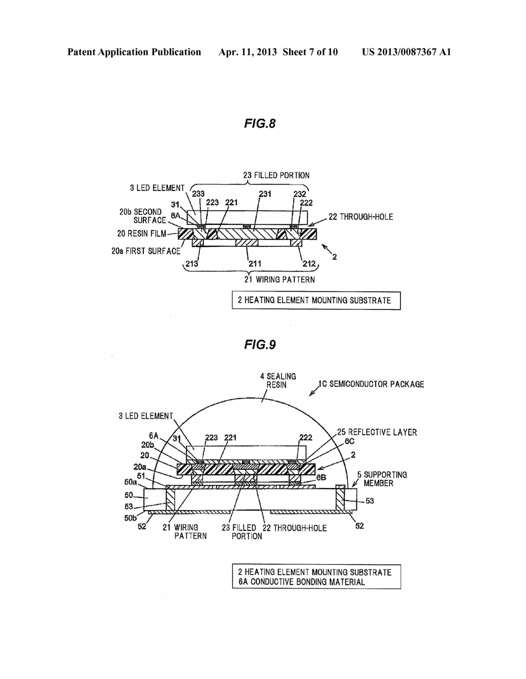 HEATING ELEMENT MOUNTING SUBSTRATE, METHOD OF MANUFACTURING THE SAME AND     SEMICONDUCTOR PACKAGE - diagram, schematic, and image 08