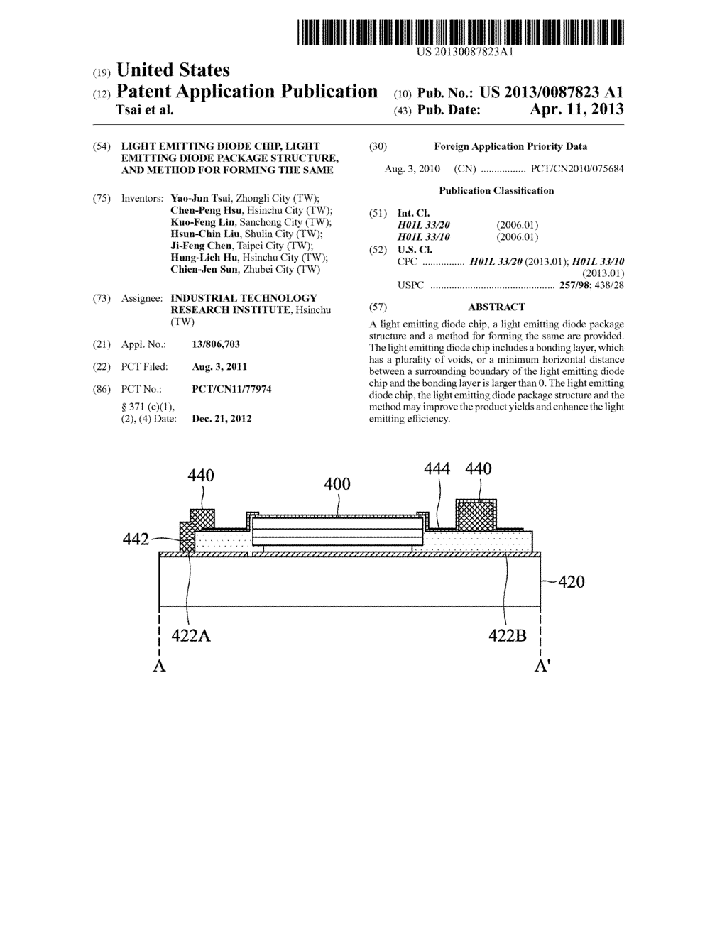 LIGHT EMITTING DIODE CHIP, LIGHT EMITTING DIODE PACKAGE STRUCTURE, AND     METHOD FOR FORMING THE SAME - diagram, schematic, and image 01