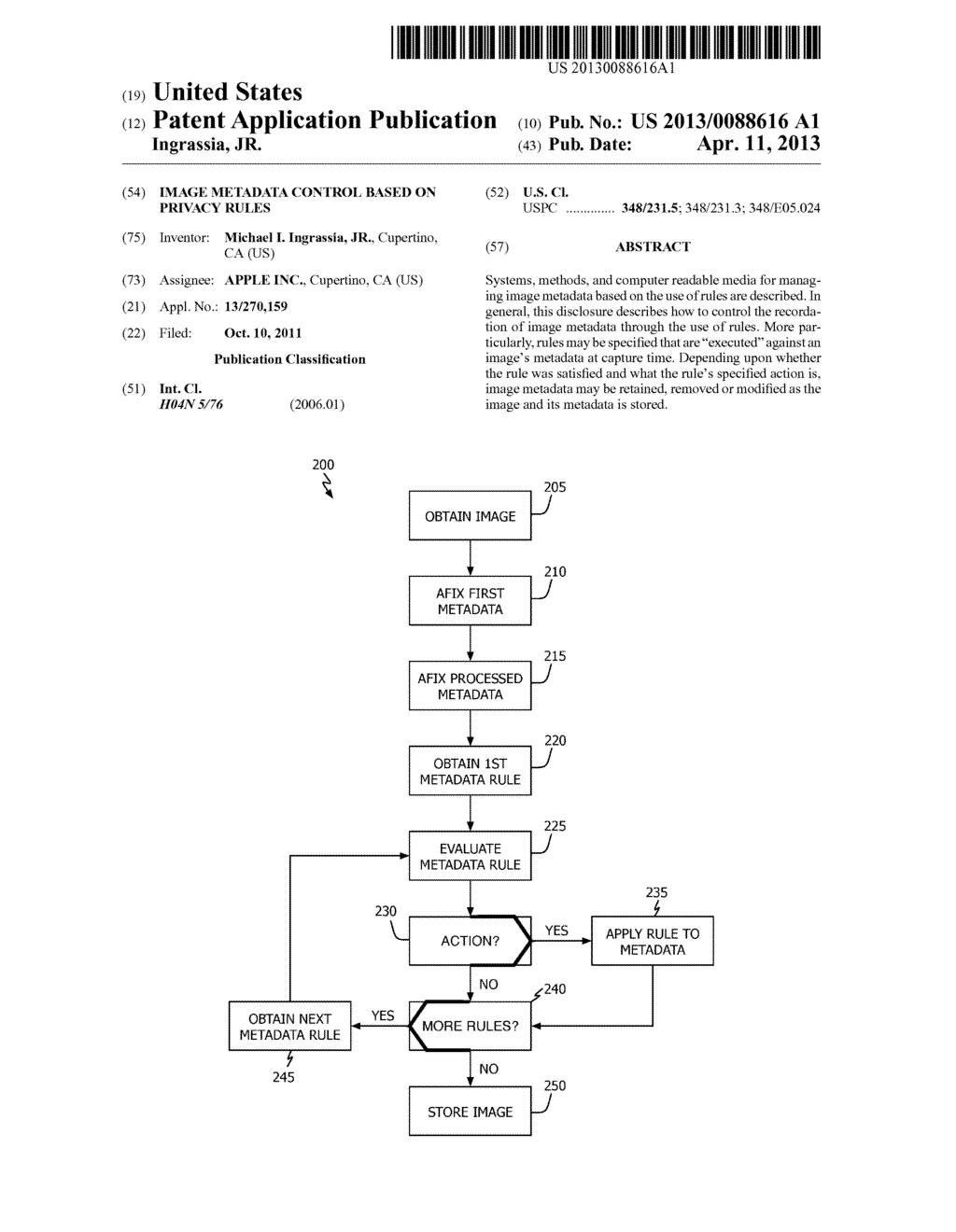 Image Metadata Control Based on Privacy Rules - diagram, schematic, and image 01