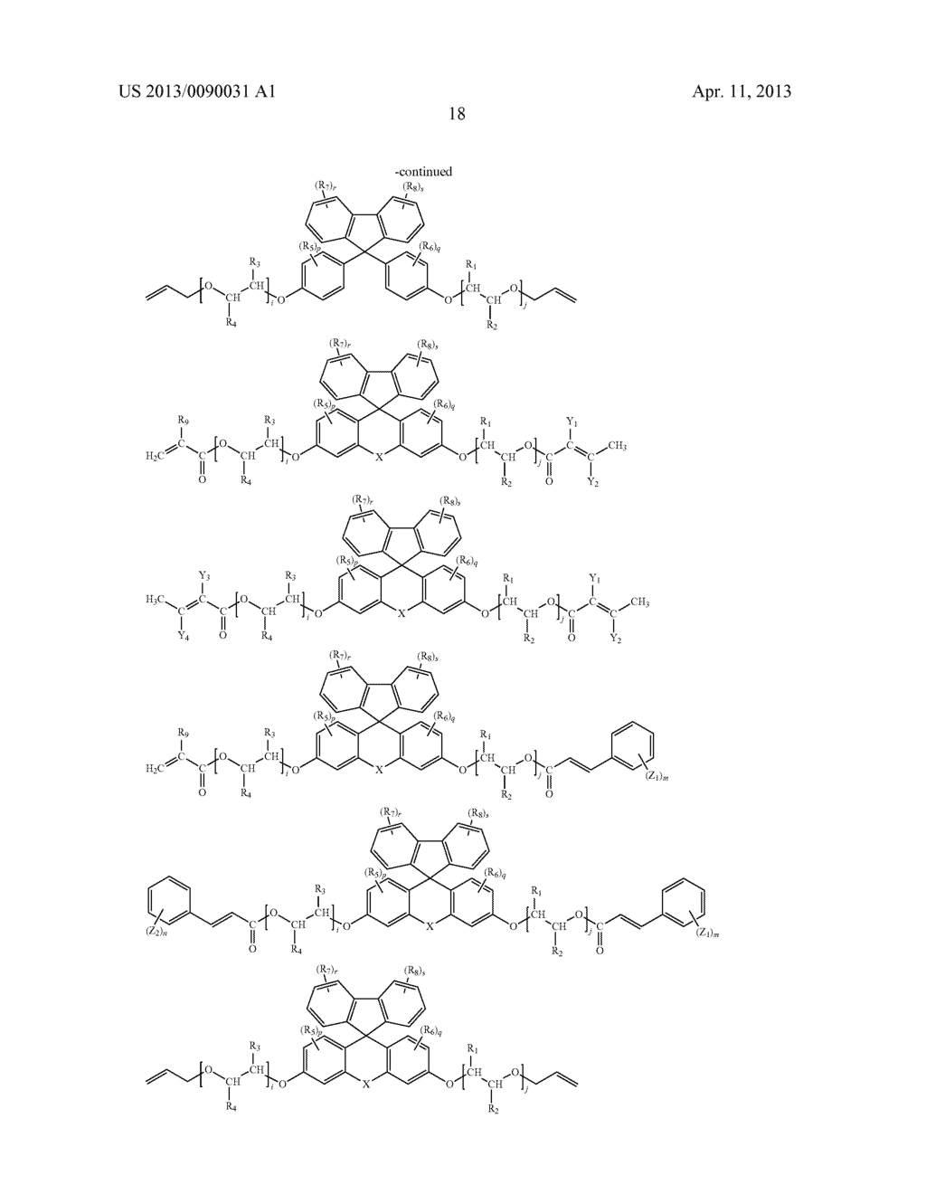 COMPOSITE FILM MATERIAL COMPRISING A RESIN OF FLUORENE CROTONATE, FLUORENE     CINNAMATE, FLUORENE ACRYLATE, FLUORENE METHACRYLATE, FLUORENE ALLYLETHER     OR A COMBINATION THEREOF - diagram, schematic, and image 22