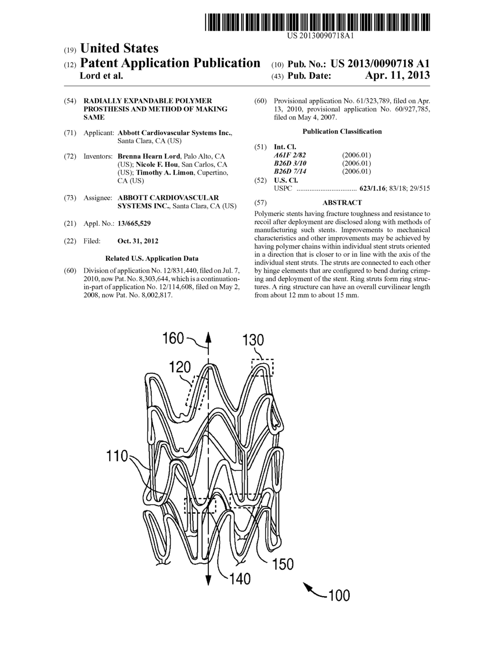 RADIALLY EXPANDABLE POLYMER PROSTHESIS AND METHOD OF MAKING SAME - diagram, schematic, and image 01