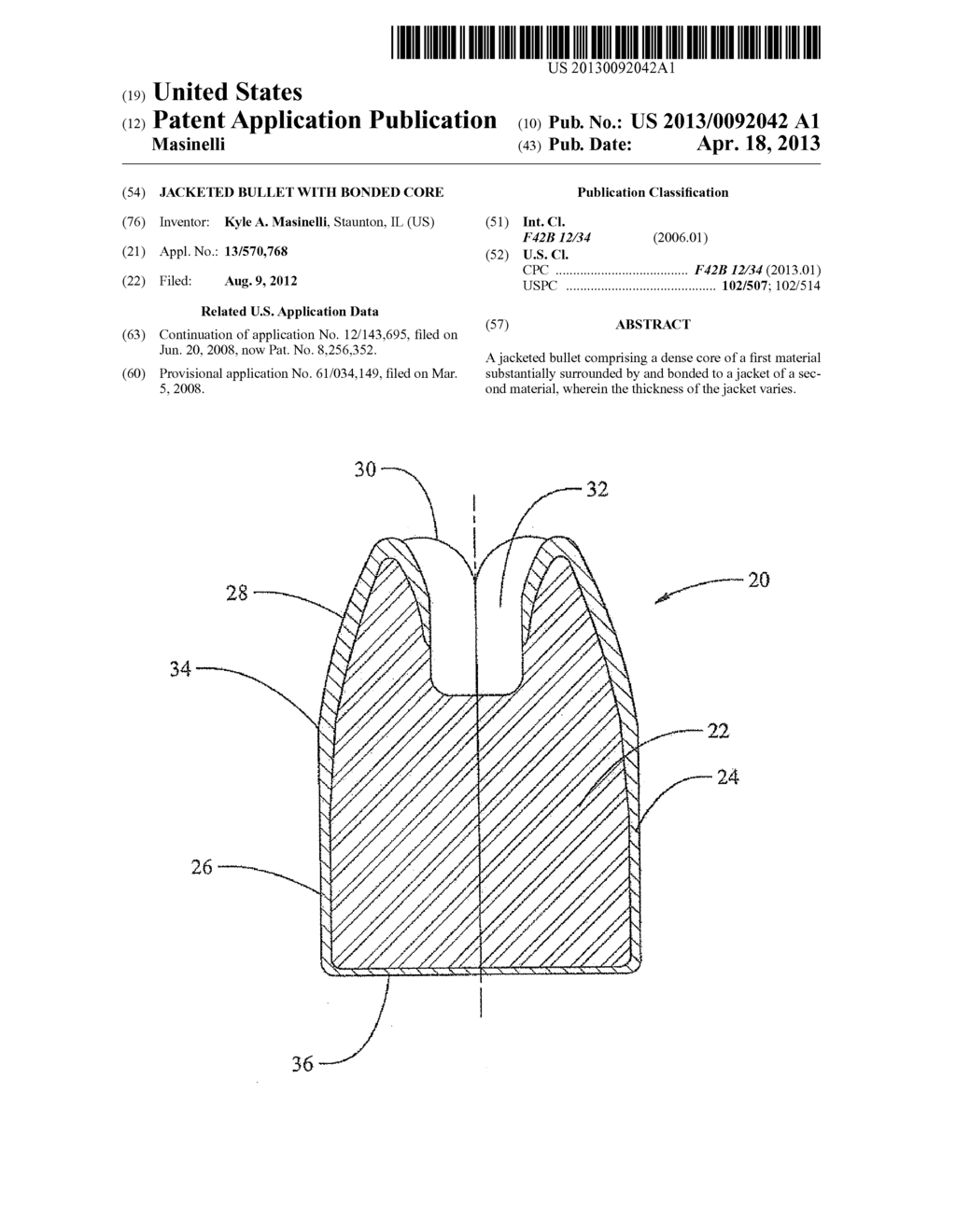 JACKETED BULLET WITH BONDED CORE - diagram, schematic, and image 01