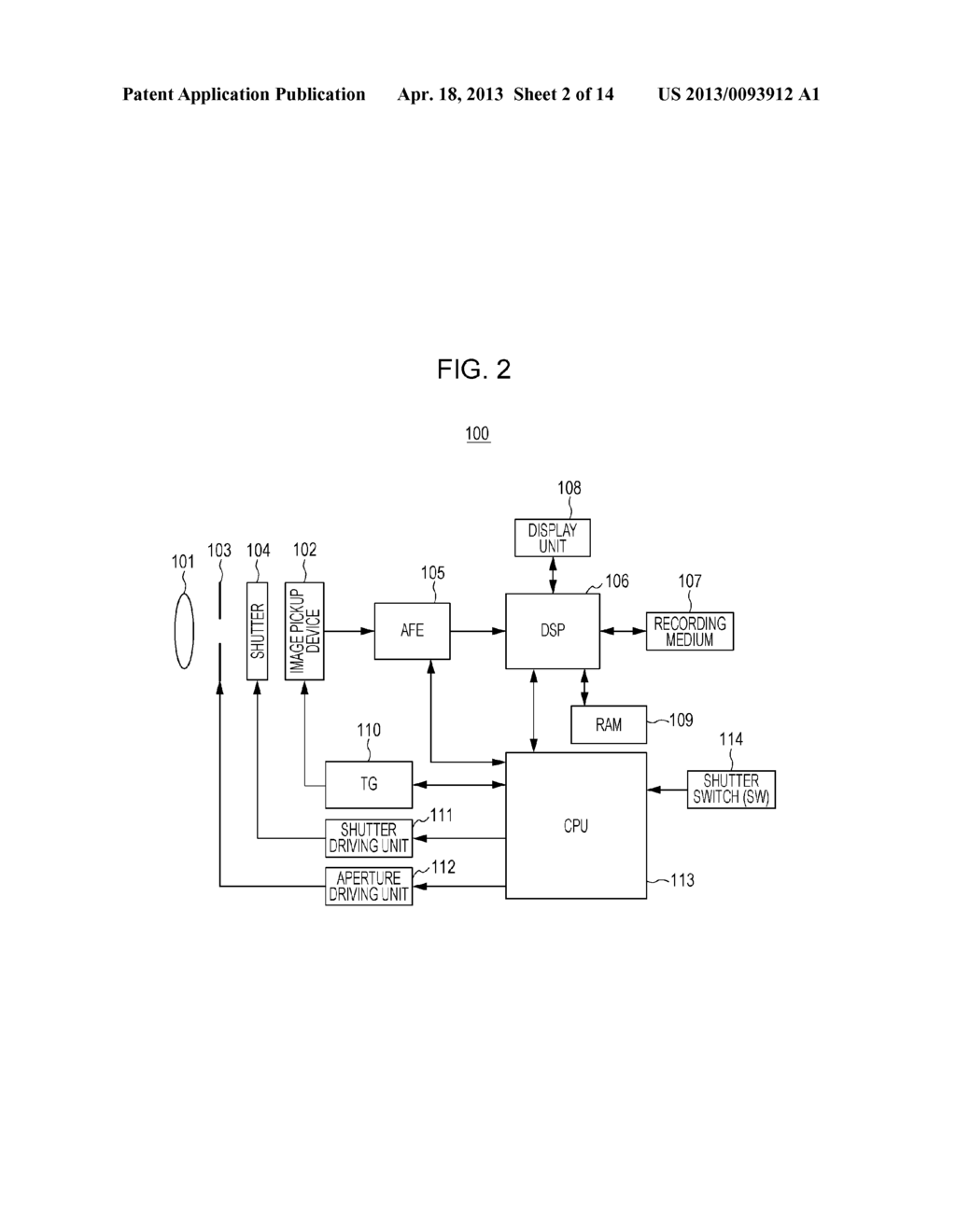 IMAGE PICKUP APPARATUS AND METHOD FOR CONTROLLING THE SAME - diagram, schematic, and image 03